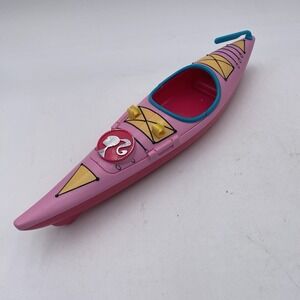 Barbie Let's Go Kayak Canoe plastic toy canoe For Barbie Pink VGC NO PADDLE